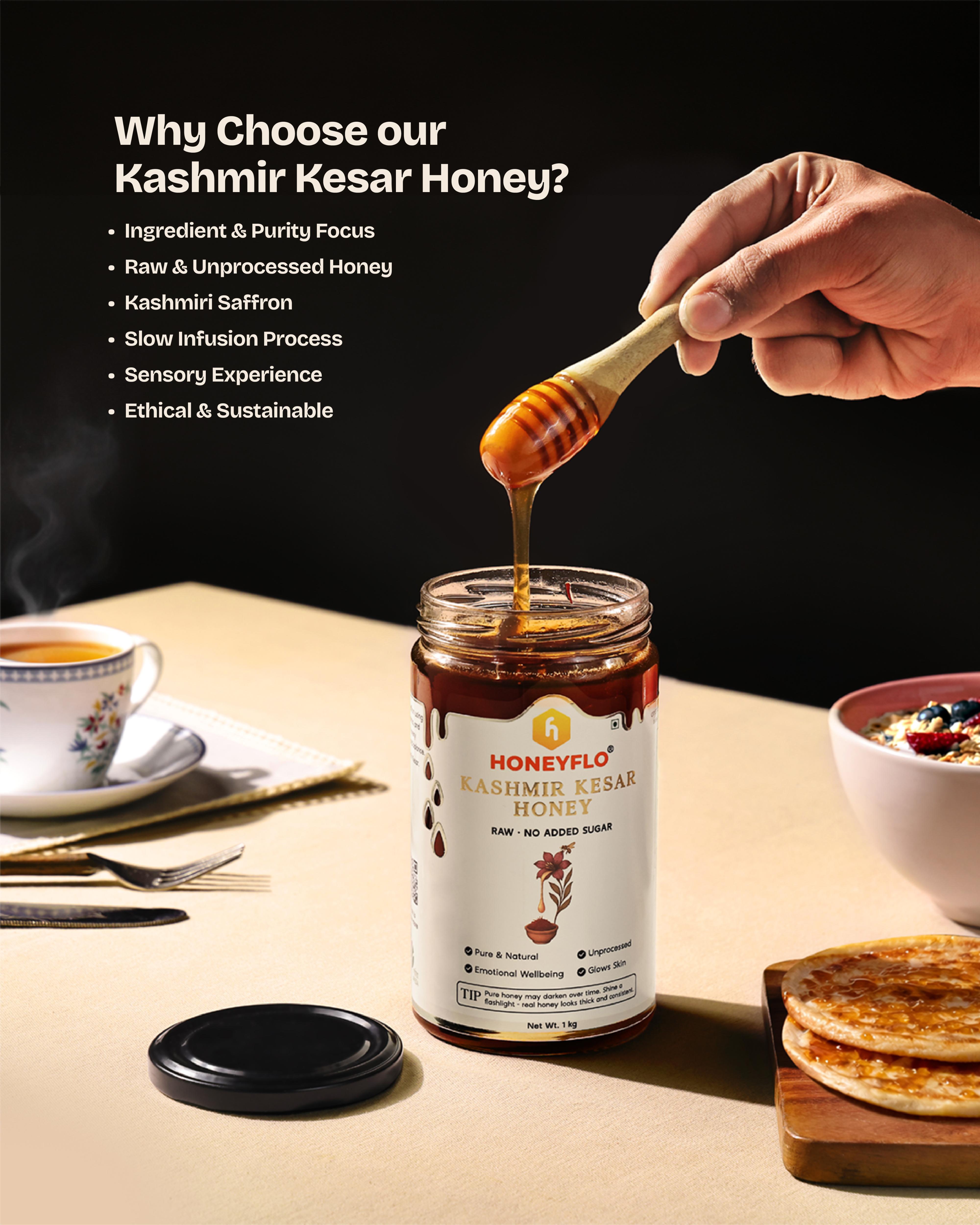 Kashmir Kesar Honey – Where Pure Honey Meets the Royalty of Saffron