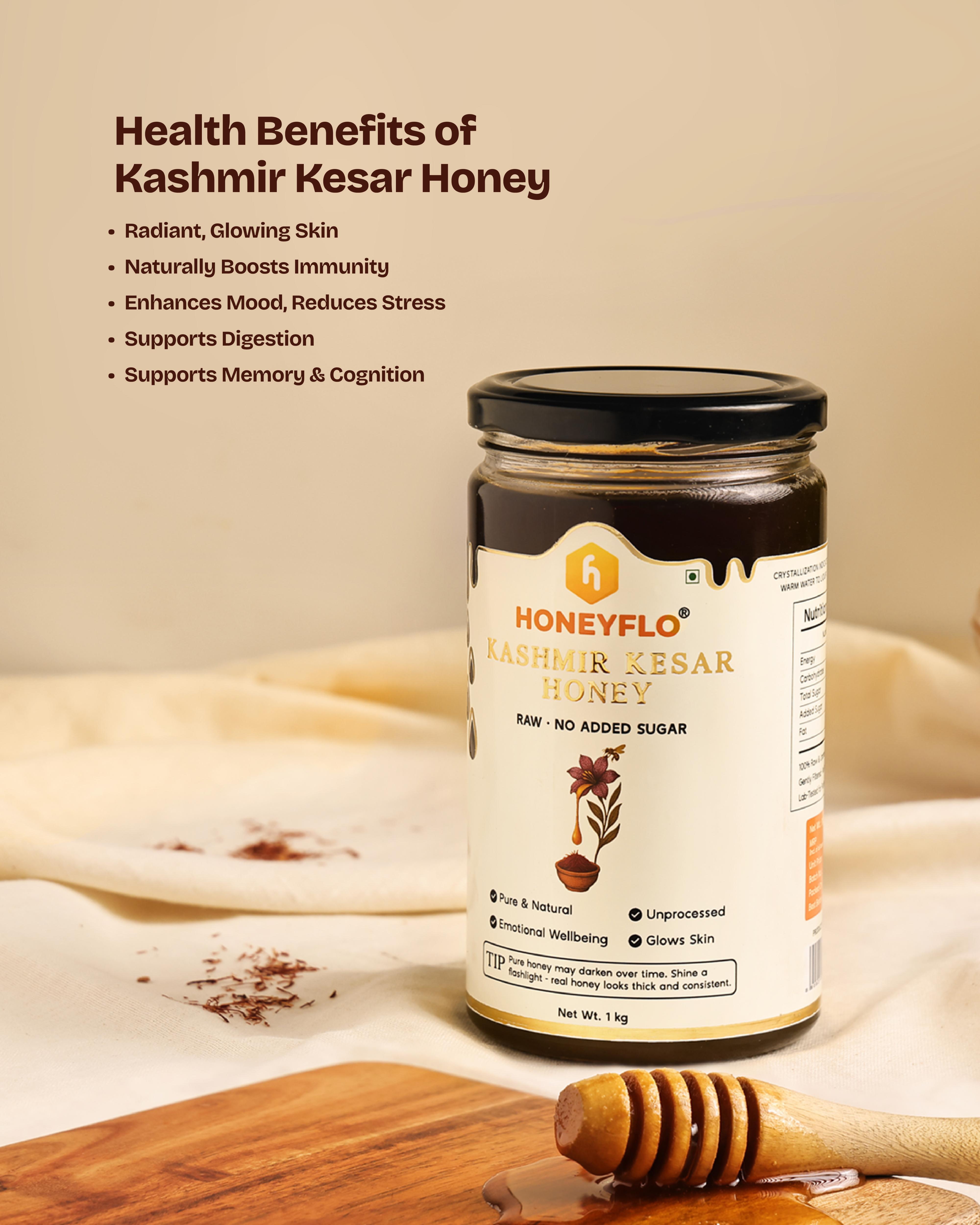Kashmir Kesar Honey – Where Pure Honey Meets the Royalty of Saffron